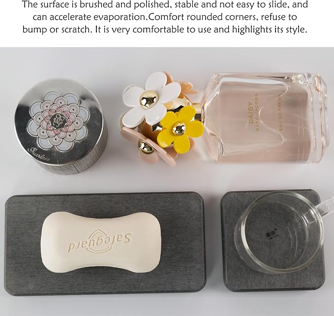 Set of 4 Water Absorbent Diatomite Coasters, Diatomaceous Earth Kitchen Soap - Image 6