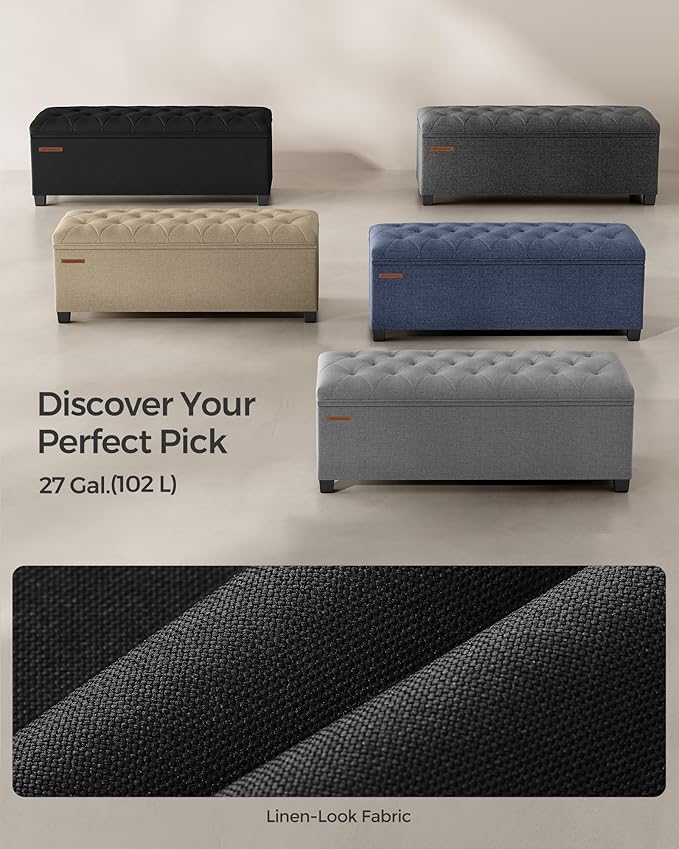 SONGMICS Storage Ottoman Bench, Foot Rest - Image 6