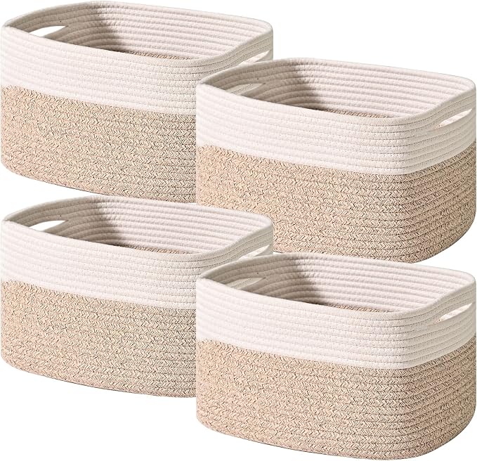 Storage Baskets for Shelves, Woven Storage Basket, Bins for Cube Storage by ICERZCZ