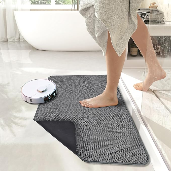 Bath Mat, Ultra Thin Bathroom Rugs, Rubber Bath Mats - Image 2