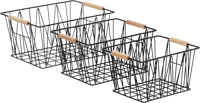 Amazon Basics Rectangular Wire Storage Baskets by AmazonBasics