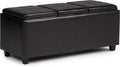 SIMPLIHOME Avalon 42 inch Wide Contemporary Rectangle Storage Ottoman in by SimpliHome