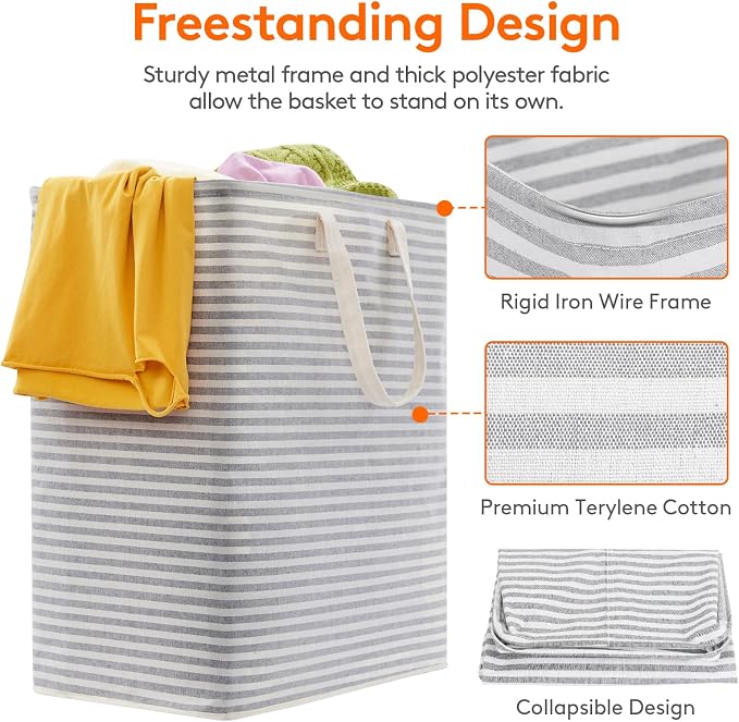 Lifewit 2 Pack Laundry Hamper Large Collapsible Laundry Baskets, Freestanding - Image 2