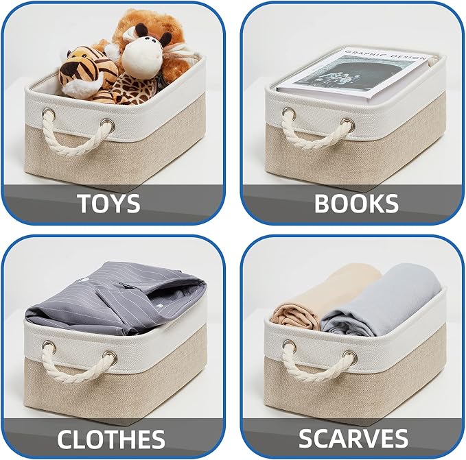 Temary Small Fabric Storage Baskets 6 Pcs Decorative Baskets Bins - Image 4