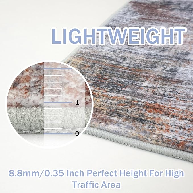 IOHOUZE Abstract Runner Rug 3x8 Ft Washable Runners - Image 5
