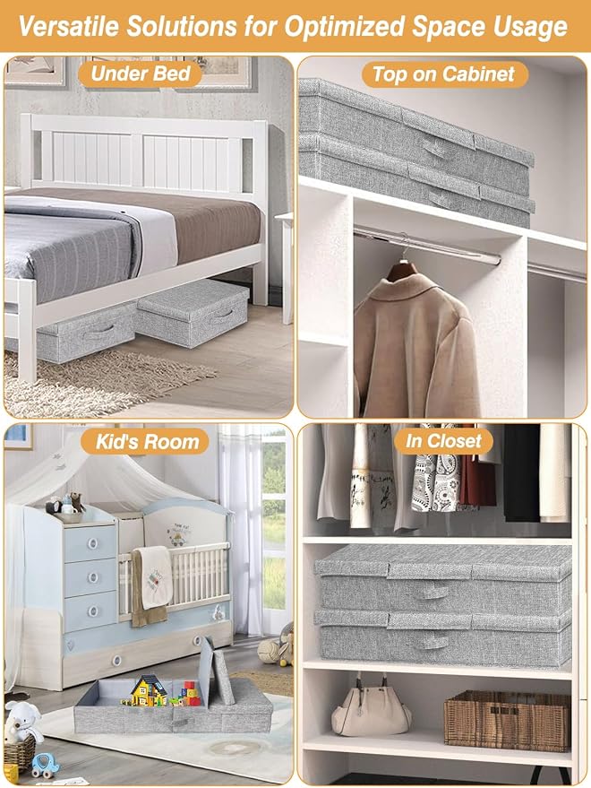 punemi Under Bed Storage With Lids, 2 Pack Large Underbed Storage Containers - Image 7