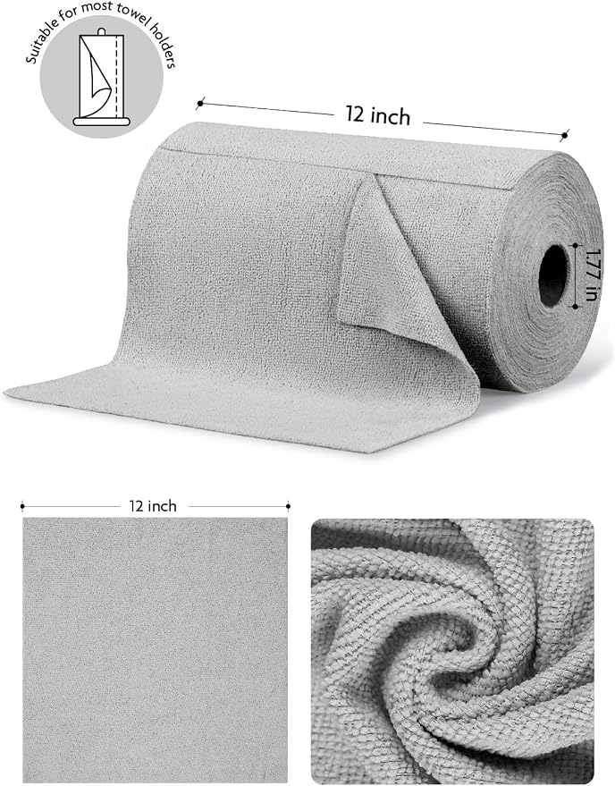Fantasticlean Microfiber Cleaning Cloth Roll -75 Pack, Tear Away Microfiber - Image 7
