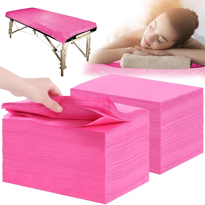 Disposable Bed Sheets 200 Pcs 31" x 71" Massage Table Sheets Non Woven Fabric by XATUMO