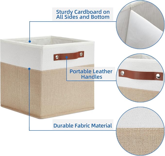 Temary Fabric Storage Cubes Bins, 11 inch Cube Storage Baskets, Foldable Cube - Image 3