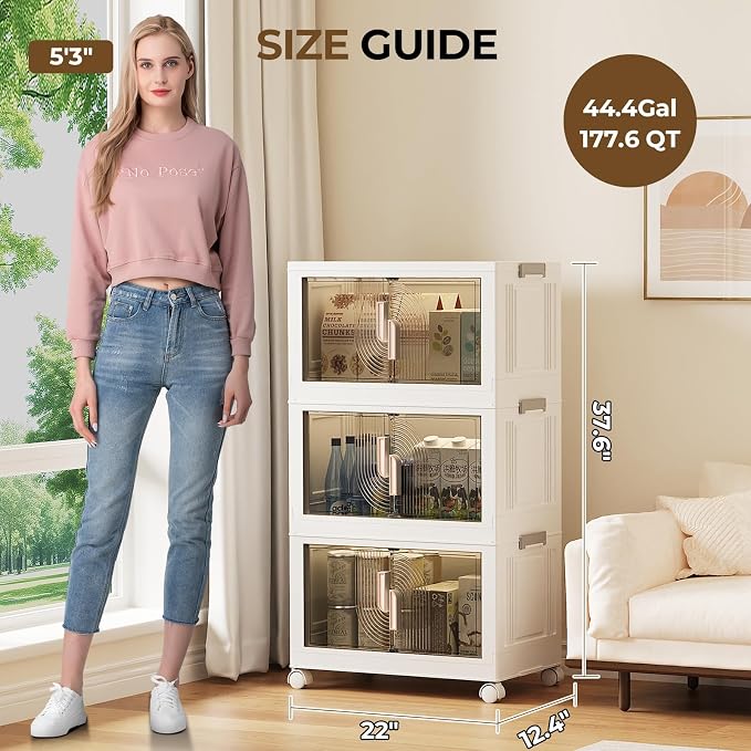 Elegant 3 Tiers Stackable Storage Bins - Image 2