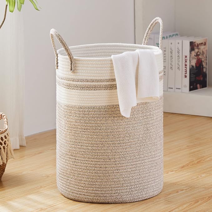 Fiona's magic 100L Extra Large Laundry Hamper Basket, 26.4Gal Tall Woven by Fionasmagic