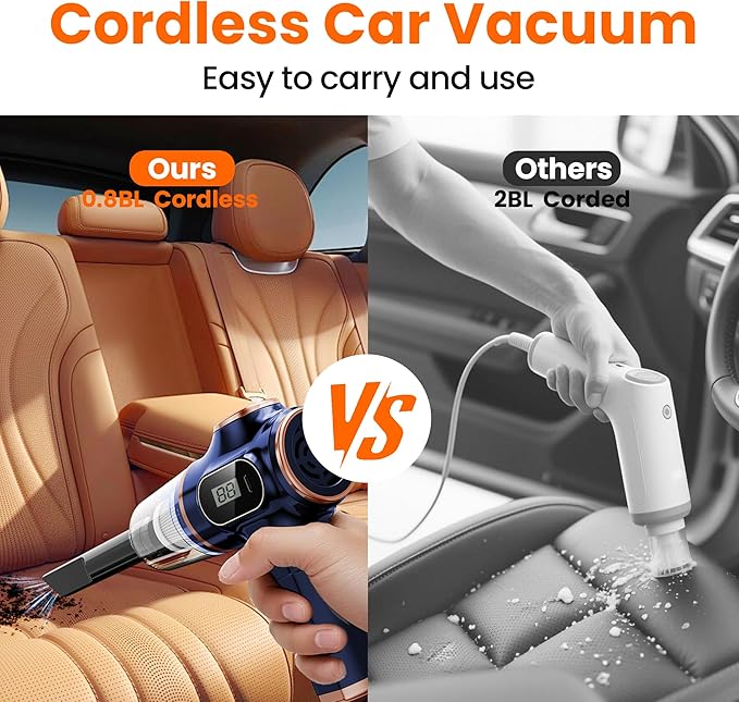 Portable Car Vacuum Cordless Mini Handheld Vacuums Cleaner Rechargeable - Image 6