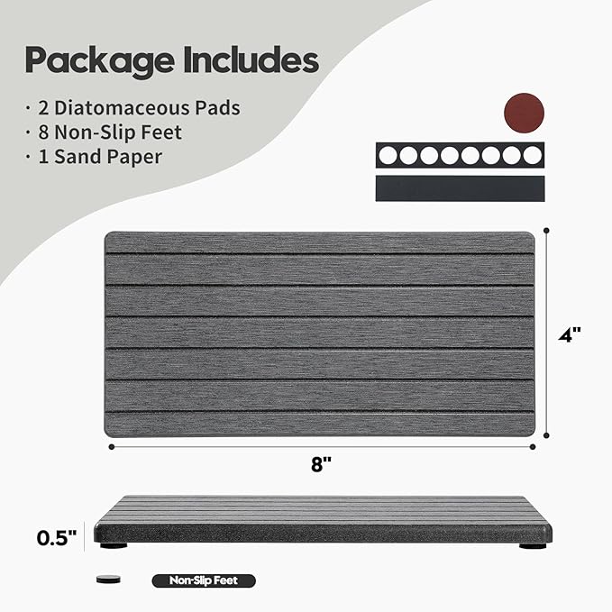 2PCS Diatomite Quick Stone Drying Tray Mat - Image 6