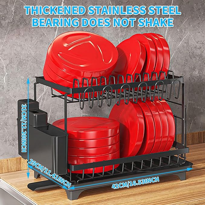Dishes Drying Rack, 2-Tier Tableware Drying Rack - Image 7