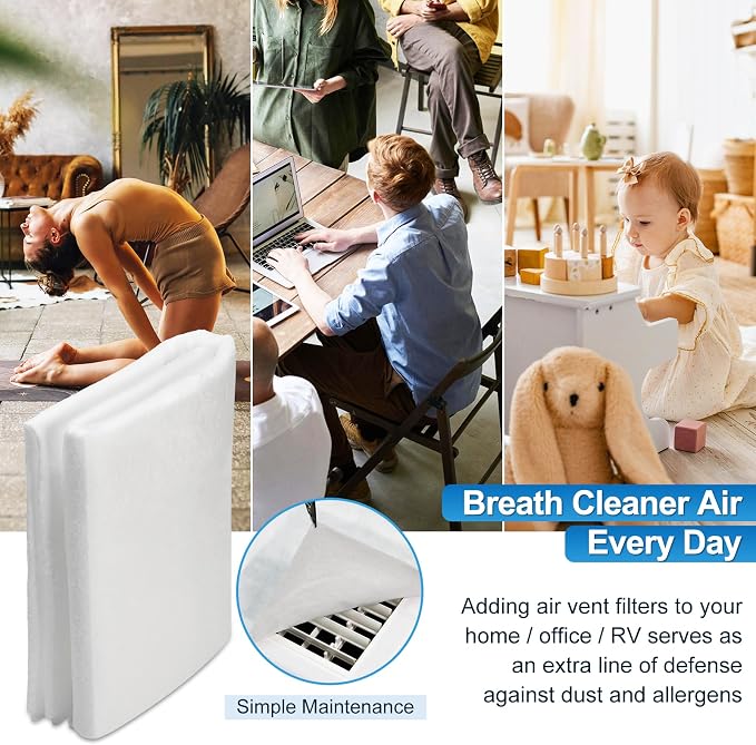 UCINNOVATE 32Ft² MERV 13 AC Vent Filters Kit, 2 Pack 20"x117" Cut to Size Air - Image 7