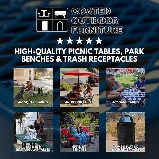 COATEDOUTDOORFURNITURE RFT-P-Gry Heavy Duty Round Trash Receptacle - Image 2