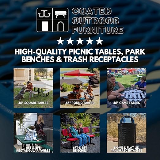 COATEDOUTDOORFURNITURE RFT-BUR Heavy Duty 32 Gallon Round Trash Receptacle - Image 2