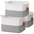 COMFY-HOMI 3-Pack Cotton Rope Woven Basket by COMFY-HOMI