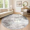 IOHOUZE Abstract Round Area Rug 8 Ft Washable Circle Rugs Large Round Rug Non by iOhouze