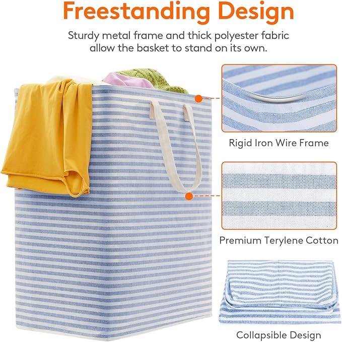 Lifewit 2 Pack Laundry Hamper Large Collapsible Laundry Baskets, Freestanding - Image 2