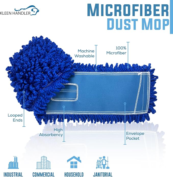 KLEEN HANDLER 6 Pack of 36 Inch Microfiber Dust Mop, Large Washable Commercial - Image 2