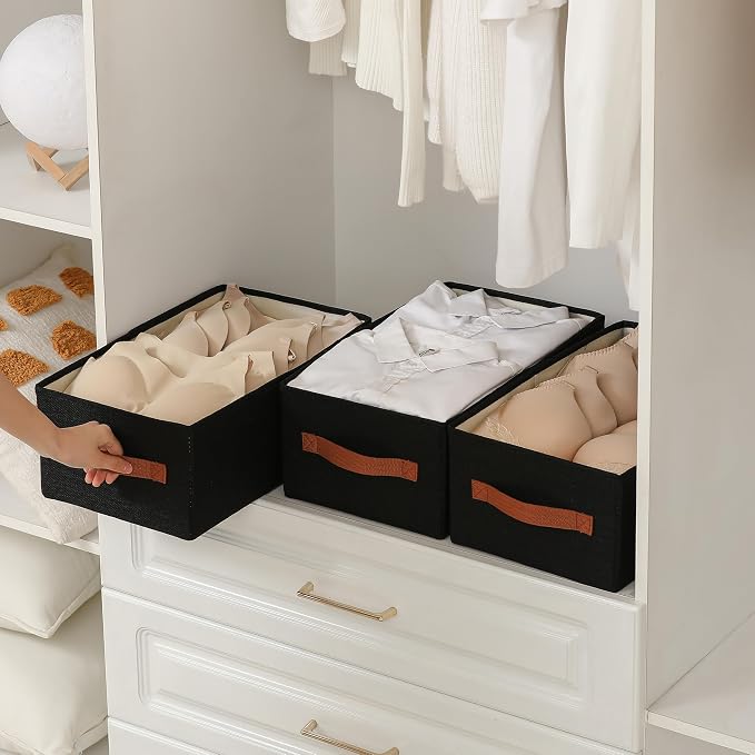 linen closet organizers and storage, 3 Pack Large Storage Baskets, Clothing - Image 4