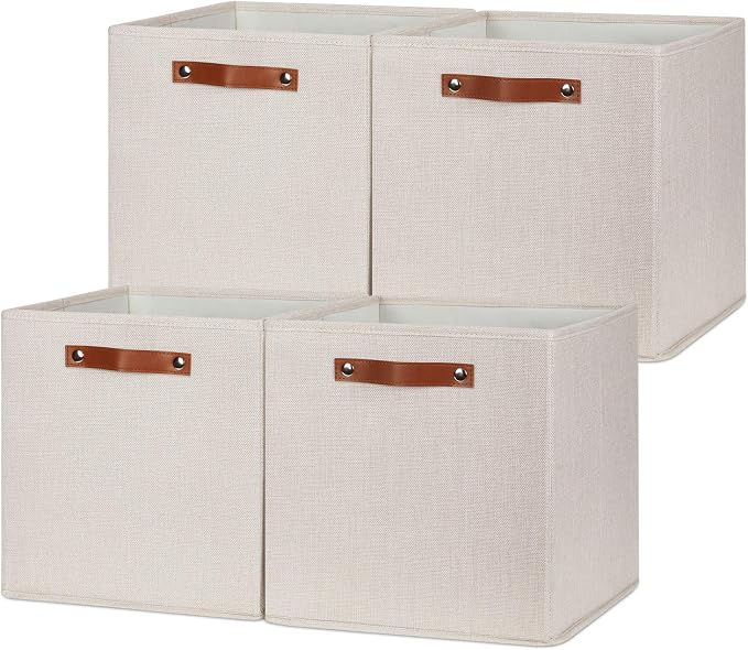 HNZIGE Large Storage Baskets Set of 4 Collapsible Storage Baskets, 13x13 by HNZIGE