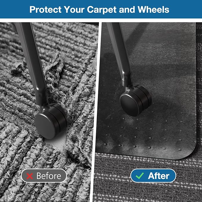 Chair Mat for Carpet, Non-Slip Office Vinyl Mat for Carpet - Image 3