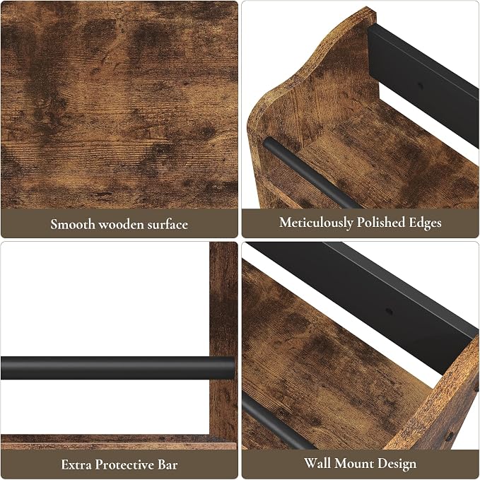 Spice Rack Wall Mounted, Wood 3 Tier Spice Rack - Image 4