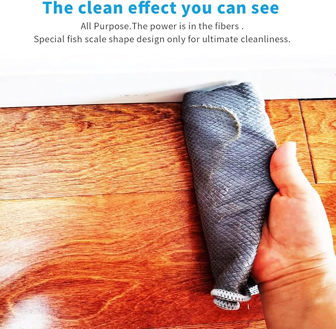 Nanoscale Cleaning Cloth, Easy Clean Fish Scale Microfiber Glass Cleaning - Image 8