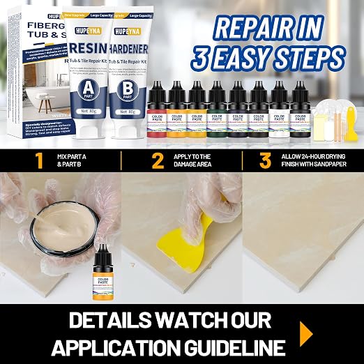 Fiberglass Repair Kit, Bathtub Repair Kit - Image 4