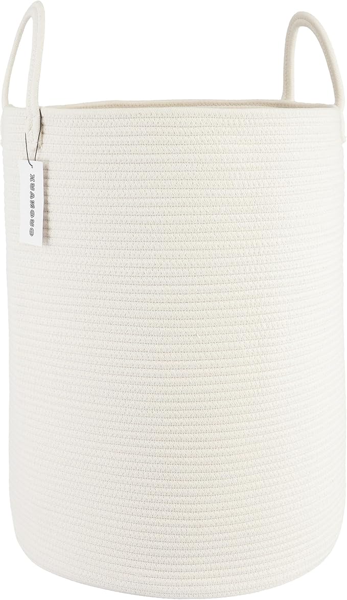 Cotton Rope Laundry Basket Hamper by XUANGUO