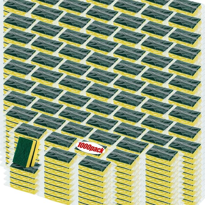 Tanlade 1000 Pcs Individually Wrapped Sponge Dishwashing Sponge Bulk Non by Tanlade