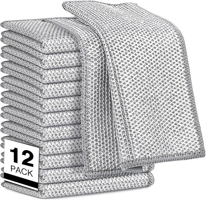 AIDEA Non Scratch Wire Dishcloth 12PK, Wire Dishwashing Rag by AIDEAHOME