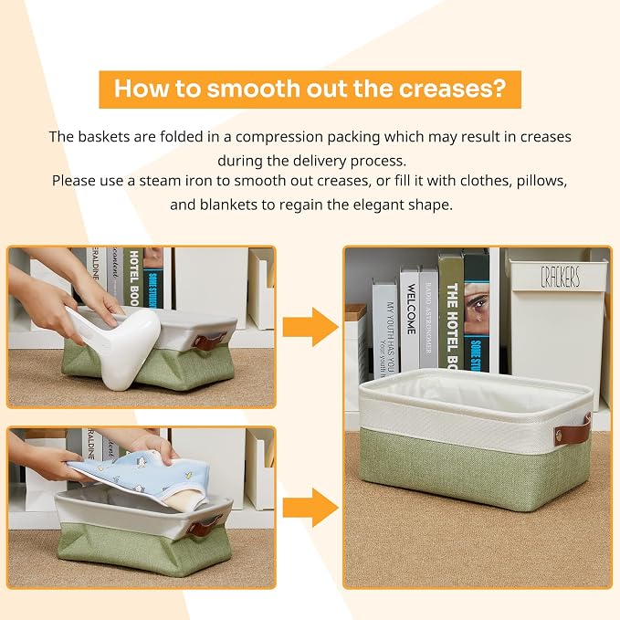 DULLEMELO Small Storage Basket, Fabric Collapsible Gift Storage Basket - Image 6