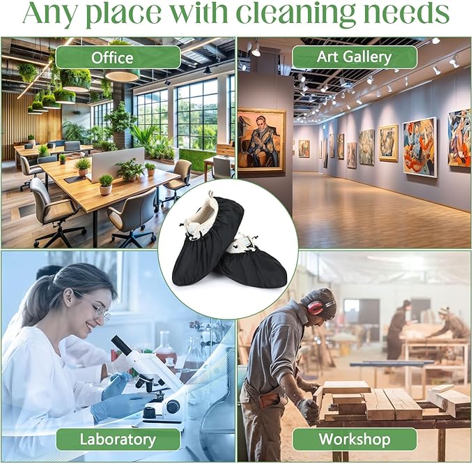Frienda 8 Pairs Non Slip Reusable Shoe Covers Waterproof Boot Covers - Image 7