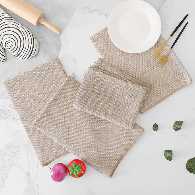 Homaxy Premium Kitchen Towels, Large Cotton Kitchen Hand Towels, Flat and Terry - Image 5