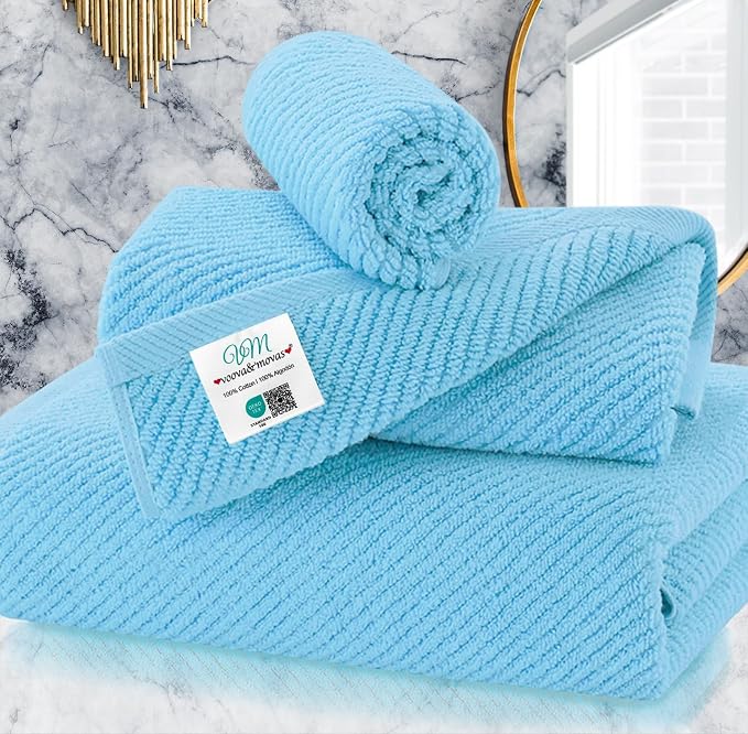 VOOVA & MOVAS Ocean Blue Towels by VOOVAMOVAS
