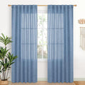 YoungsTex Denim Blue Linen Curtains 80 Inch Length by YoungsTex