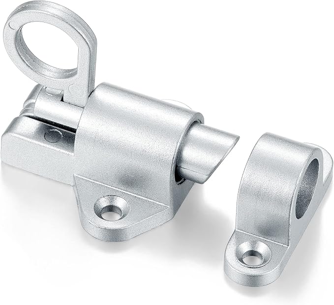 2 Packs Self-Closing Latches，Silver Gray Spring Door Lock，Resilient Bolt Latch - Image 8