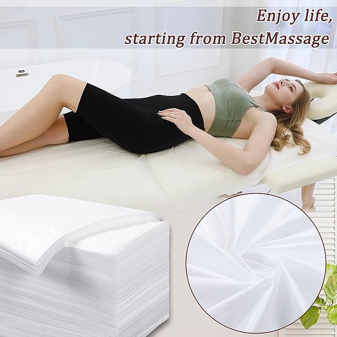 100 Pcs Disposable Bed Sheets 31" x 71" Massage Table Sheets Non Woven Fabric - Image 3