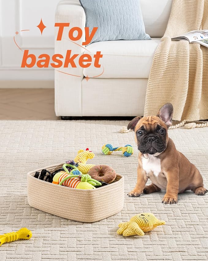 Small Woven Basket, 13.5 x 9.5 x 5 Inches, Storage Basket - Image 5