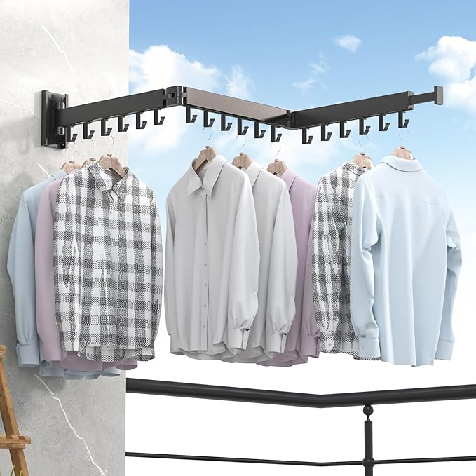 Clothes Drying Rack, Laundry Drying Rack Wall Mount, Space Saver Clothes Rack - Image 3