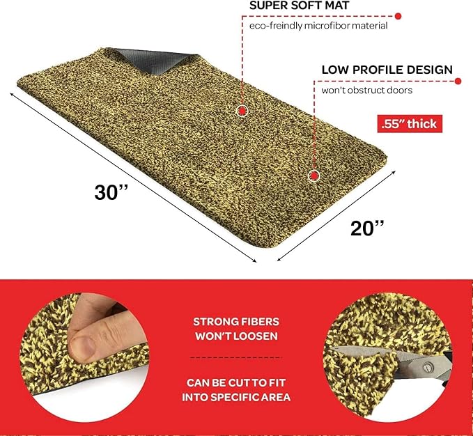 Premium Microfiber Indoor Door Mat – 20"x30" Washable Entry Mat, Waterproof - Image 2
