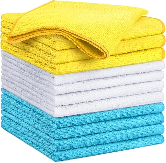 GLIMGLINT Microfiber Cleaning Cloth, 12 Pack Cleaning Rags, Cleaning Towels by Unknown