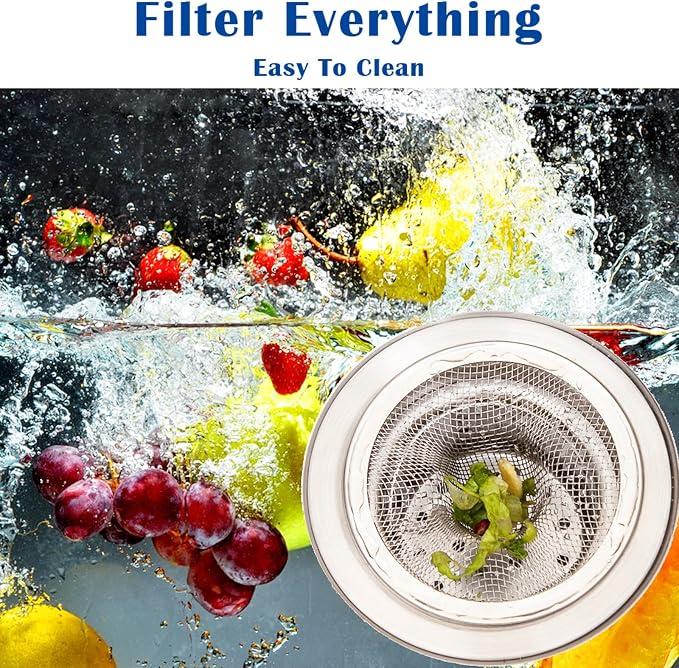 50 pcs Heavy Duty Stainless Steel Slop Basket Filter Trap, 2.75" Top / 1" Mesh - Image 6