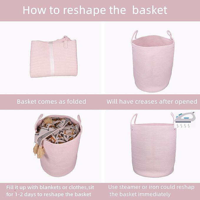 Cotton Rope Laundry Basket Hamper - Image 7