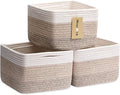Small Organizing Baskets for Cubes Shelf, 9.7x9.7x7.1 Inch Rope Woven Storage by MiniArkStorageBasketsHome