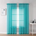 Chyhomenyc Turquoise Sheer Curtains 72 Inch Length 2 Panels, Light Filtering by Chyhomenyc