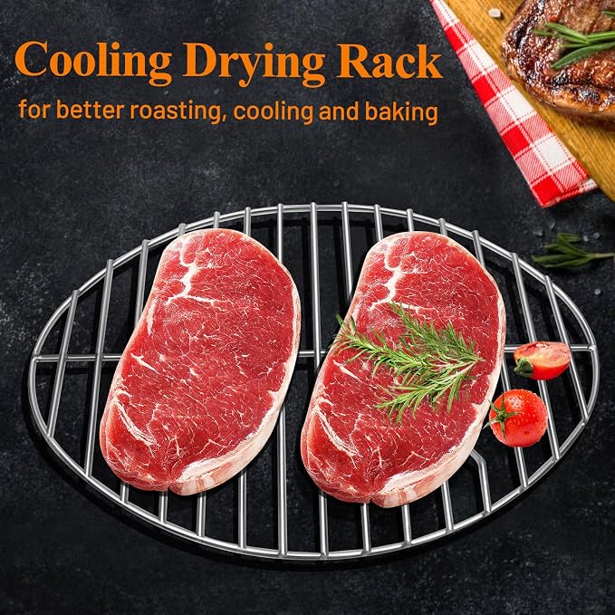 12inch Oval Roasting Rack for Oven, Gifts for Mom Men Wife, Stainless Steel - Image 4